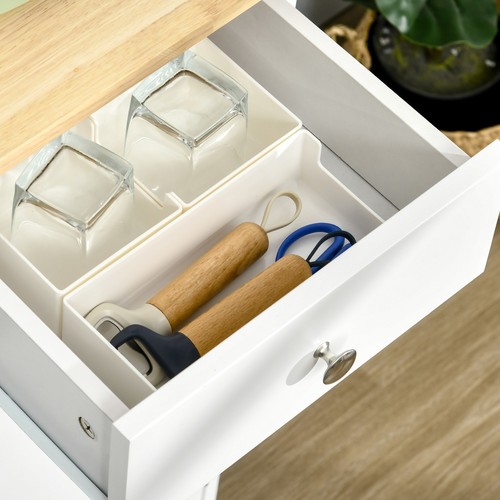 HOMCOM Modern Sideboard Buffet Cabinet with Storage Cabinets and Drawers White - Picture 9 of 11