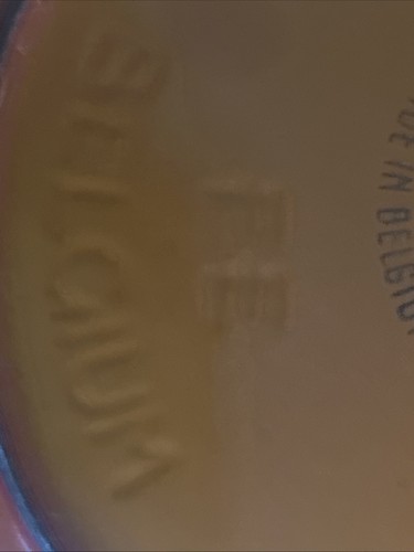 Descoware 2 Qt Enameled Cast Iron Dutch Oven w/Lid Flame Orange 17-D 22E Belgium - Picture 5 of 8