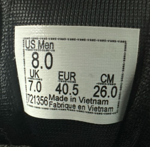 VANS Men’s SKATE ROWAN 2. BLACK WHITE. SIZE 8 VR3  SKATE SHOES New - Picture 10 of 10