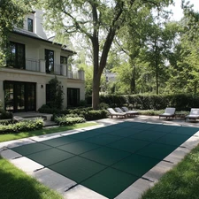 AMGO 18' x 36' Rectangle Green Winter Pool Cover-Safety Heavy Duty, UV Resistant