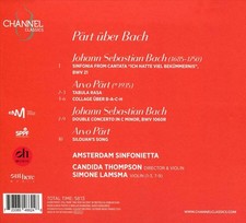 AMSTERDAM SINFONIETTA / SIMONE LAMSMA / CANDIDA THOMPSON PÄRT ÜBER BACH NEW CD