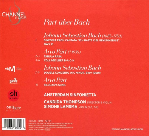 AMSTERDAM SINFONIETTA / SIMONE LAMSMA / CANDIDA THOMPSON PÄRT ÜBER BACH NEW CD - Picture 1 of 1