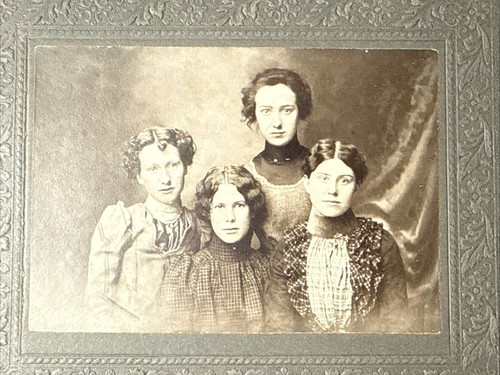 Des Moines Iowa 4 Women Sisters Cabinet Card Photo Vtg Kramer - Picture 2 of 14