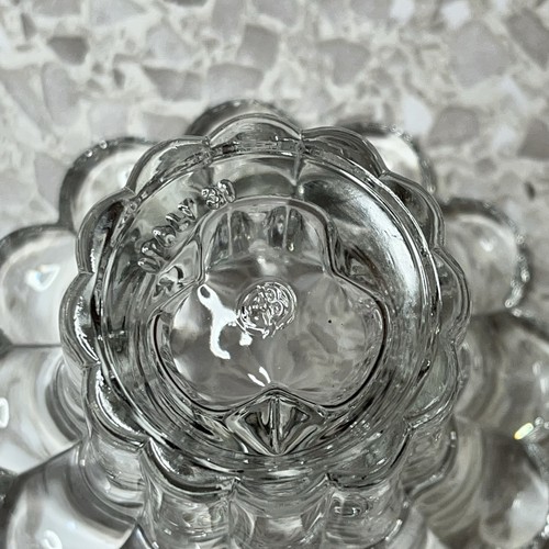 Klarglas Kerzenhalter Teelicht Kegel Blumenform Made in Italy 2" 2er Set - Bild 5 von 8