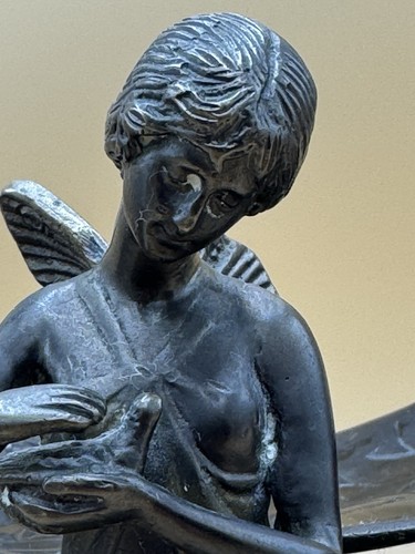 Art Nouveau Style Bronze Figurine Card Tray initialled FMW - Picture 7 of 16