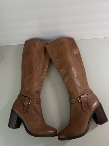 Bota Kamora NATURALIZER Mujer 8.5 M Cuero Marrón Hasta la Rodilla Tacón de Montar Nueva - Imagen 6 de 12