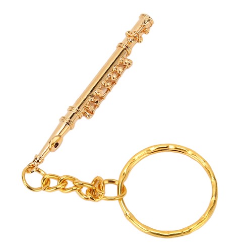 Gold Flute Keychain Fade Resistant Fashionable Cute Mini Music Instrument Ke - Bild 10 von 24
