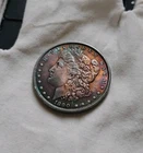 1890 Morgan Silver Dollar Intensely Rainbow Toned