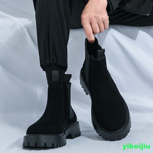 Clásicos De Colección Para Hombre Botines Chelsea Plataforma Gamuza Zapatos de Vaquero Talla - Imagen 10 de 21