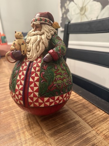 Jim Shore Christmas Warmth Roly Poly Santa With Calico Cat Heartwood Creek 2005 - Bild 2 von 5