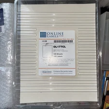 Online Labels Clear Gloss Sticker Paper 8.5x11 100 Sheets