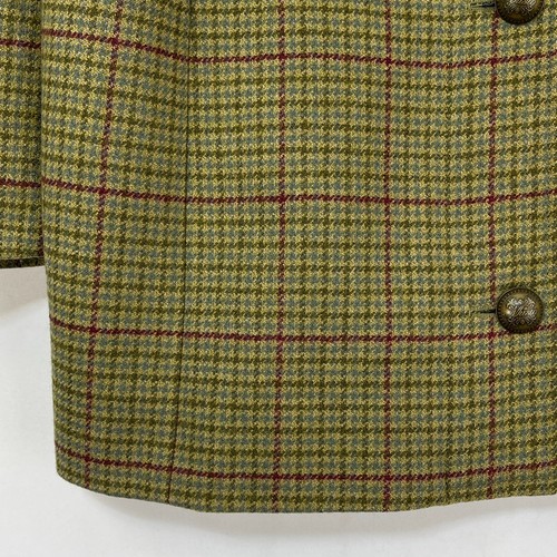 Musto Tweed Over Coat Womens 12 Green Wool Country Races Sporting Field Jacket - Picture 11 of 16