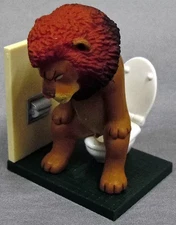 Mini Figure Lion Capsule Q Museum Sato Kunio'S Animals Toilet Time