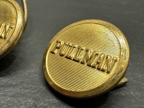 THREE GOLD TONE PULLMAN RAILROAD ROUND METAL BUTTONS : 7/8" & 2X 1/2" M29 - Picture 11 of 15