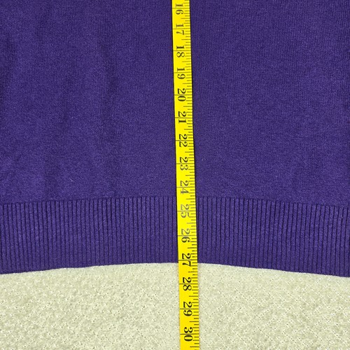 Suéter Pullover TOMMY HILFIGER Mezcla de Algodón Tejido Crew Púrpura Hombres Talla XL TG/XG - Imagen 4 de 6