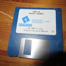 Public Brand Software GB.0 Basic Games 3.5 " disk  1990s