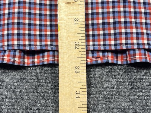 LL Bean Button Down Shirt Mens Large Short Sleeve Red Check Wrinkle Resistant - Bild 7 von 8