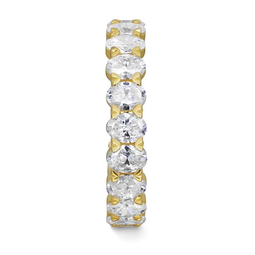 Prong Set Oval Cut Lab Grown Diamond Eternity Band Ring 2.92Ctw 14K Yellow Gold - Picture 3 of 4
