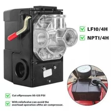 4 Port 95-125 PSI Universal Air Compressor Pressure Switch Control 1/4" NPT New