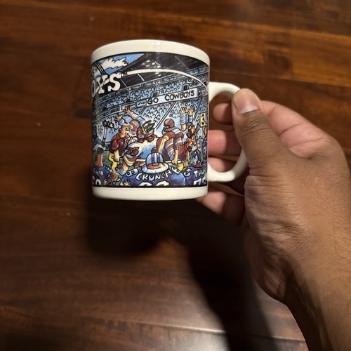 Vintage Dallas Cowboys NFL 1994 Custom Edge Cartoon Coffee Mug Cup SuperBowl NOS - Picture 2 of 5