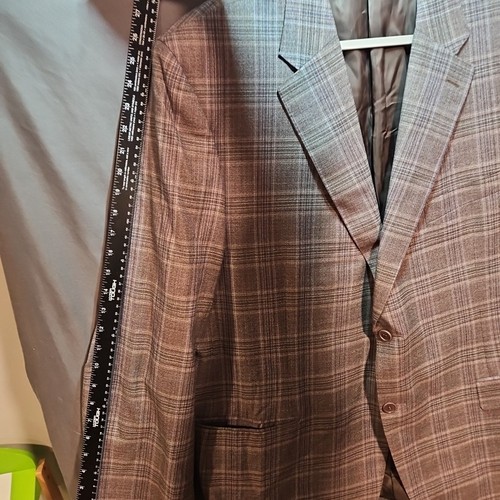 Canali Wool Blazer Jacket Men's EU 54 US 44R Brown Check Pattern Italy Made - Picture 8 of 8
