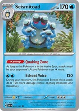 4x Playset Seismitoad Uncommon SV03: Obsidian Flames 052/197 NM FREE SHIP