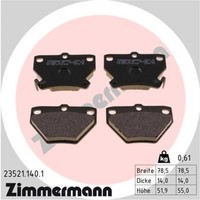 Zimmermann BremsbeläGe Bremsbelegsatz Hinten FüR Toyota Yaris Corolla
