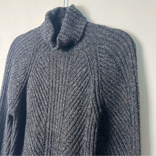 Sundance Women's Charcoal Gray Ribbed Turtleneck Sweater Cotton Silk Blend Sz PL - Picture 4 of 4