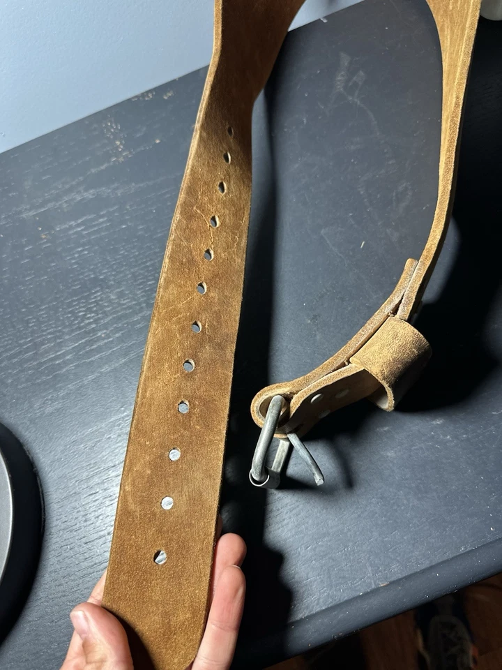 Cinturón de levantamiento de pesas de cuero Weider vintage talla grande 34-42 gimnasio culturismo EE. UU. Foto 4 de 4