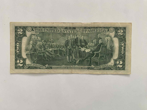 $2 Two Dollars Bill 1976 Series # H 34825774 A Real Money US Dollar Paper notes - Picture 2 of 3