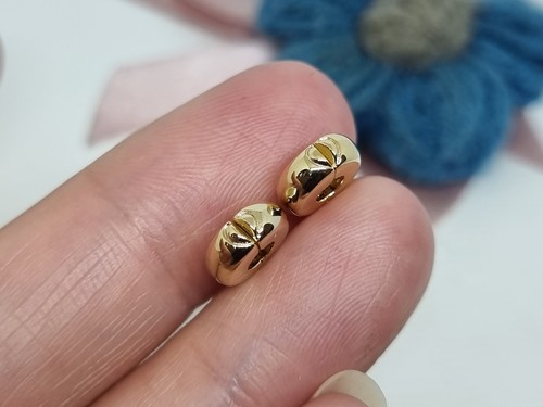 NEW Genuine Pandora 14K Gold Plated Round Clip Charm X 2 π Silicone Grips Clip - Picture 5 of 10