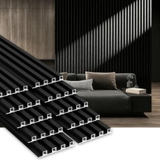 RITOLLO 10Pack WPC Slat Wall Panels, 90.6 x 6.6 x 0.9Inches 3D Accent Wall Pa...
