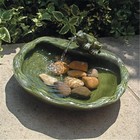 Smart Solar 22300R01 Ceramic Solar Frog Fountain - Glazed Green
