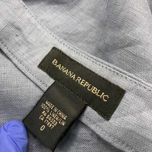 Banana Republic NEW Vintage VTG 0 (Fits 25 In) 100% Linen Zip Skirt Blue - Picture 8 of 9