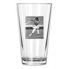 Nebraska Johnny Rodgers Photo Heisman Trophy Winner Pint Beer Drinking Glass