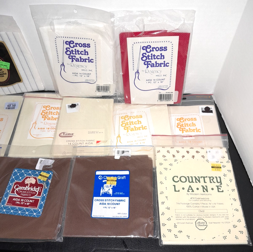 Kreuzstich Aida Tuch 12 Stück Vintage - Bild 3 von 3