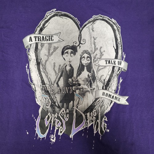T-shirt Tim Burton Corpse Bride viola taglia media - Foto 2 di 5