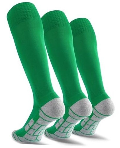  Soccer Socks (1/3/5 pairs) Team Sport Knee High Socks for Large 3-pair Green