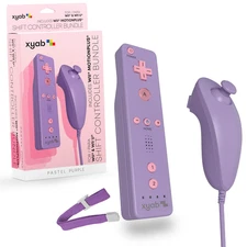 XYAB - Wii Remote Nunchuck Controller for Nintendo Wii/Wii U Game Bundle Purple