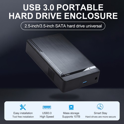 3.5 inch SATA Hard Drive Case USB 3.0 Enclosure SSD HDD Disk Box Computers - Picture 6 of 18