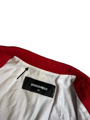 Dsquared2 Women's Denim Jacket Long Sleeve Button Military Blazer Red Size 38 - Picture 12 of 14