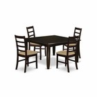 PFAN5-CAP-C 5 Pc Dining set-Table with Leaf and 4 Kitchen Chairs.