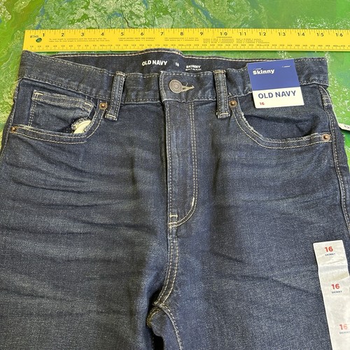 NWT Old Navy Built-In Flex Skinny Denim Blue Jeans for Boys Size 16 Adjustable - Picture 11 of 14