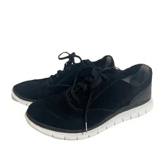 Vionic Women's Taylor Sneaker Size 9.5 Black Suede Lace Up Walking Shoe Comfy