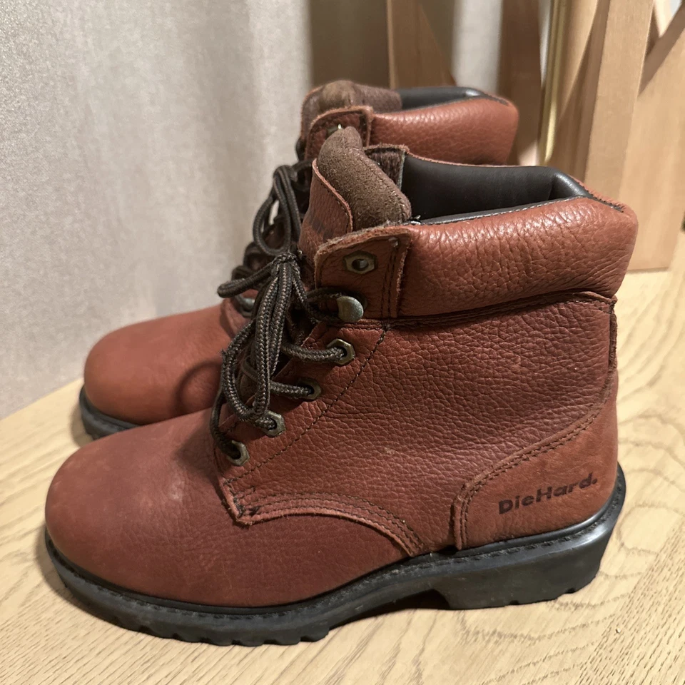 Die Hard Oregon 84312 棕色皮革系带工程工作靴男式 8 码 — 第 2/4 张图片