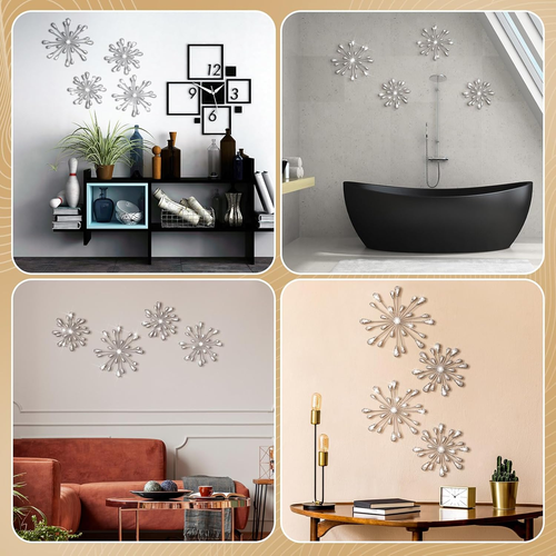 4 piezas Starburst decoración de pared arte de pared brillante lágrima de cristal estrás colgante 3D - Imagen 5 de 6