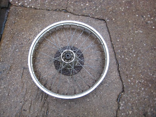 1990/98 Kawasaki KX80 Big Vorderrad, Scheibe, Nabe, Felge 1.40-19 - Bild 1 von 3