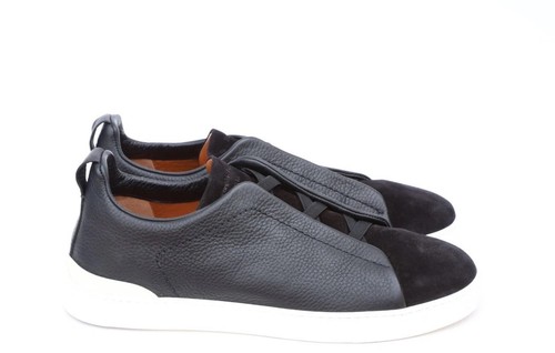 Ermenegildo Zegna Triple Stitch Sneaker Größe EU 9 - US 10 in Schwarz Weiß