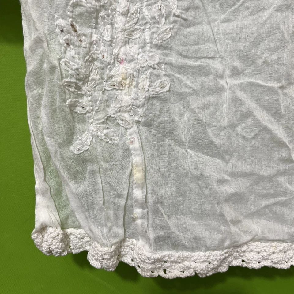 Large Becca Rebecca Sheer Floral Swim Coverup Tunic Boho Beach Resort - Image 2 of 4