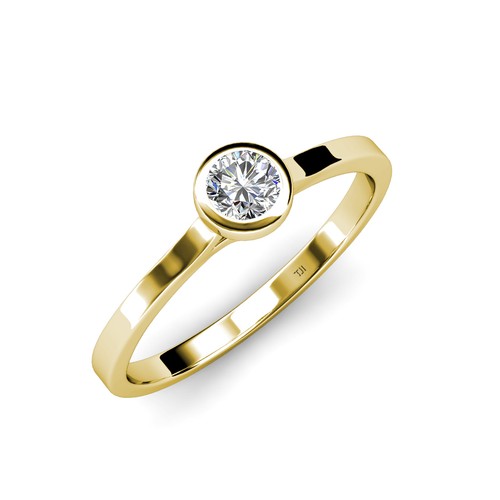 Floating Diamond Solitaire Engagement Ring 0.50 ct in 14K Gold JP:26372 - 第 3/4 張圖片